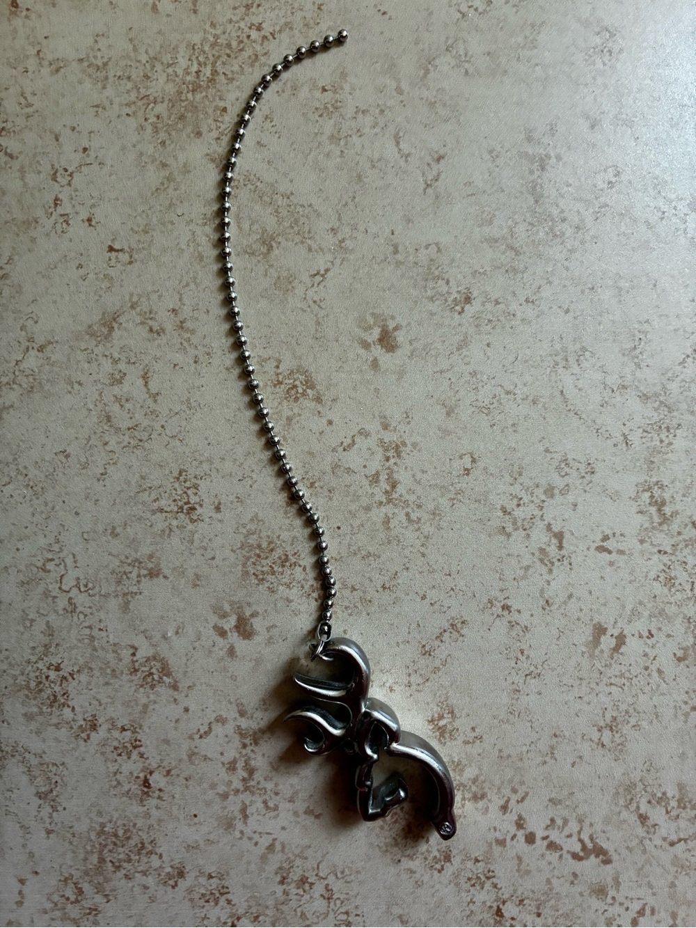 Silver Browning Deer Head Fan Pull - Picture 2 of 2